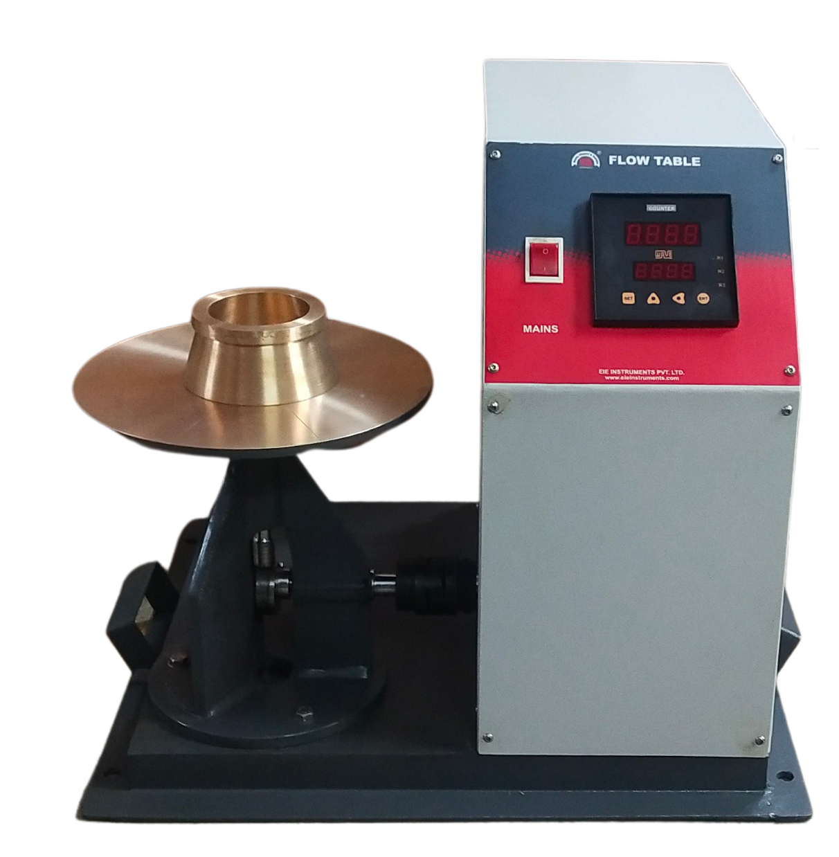 FLOW TABLE (CEMENT)-MOTORISED - 25CM DIA - GUNMETAL TOP - IS 5512